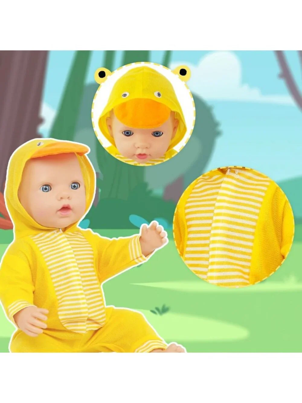 6 Sets Adorable Reborn Doll Animal Jumpsuits for 14-17 Inch Dolls, Cute Outfits
